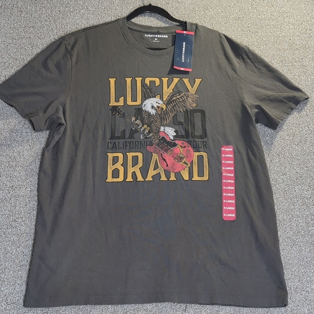 NWT Lucky Brand T-shirt Size XL in Sun faded Black